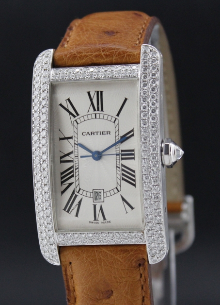 (image for) THE 18K WHITE GOLD CARTIER TANK DIAMOND WATCH